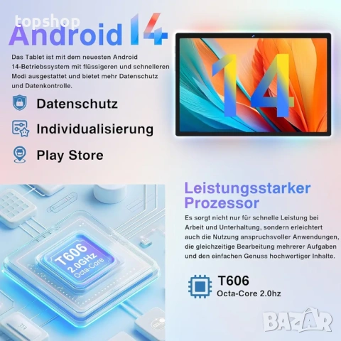 Пълен Комплект Таблет-Лаптоп 10.1" BIGEDY B29 – Android 14, 22GB RAM, 128GB  , снимка 3 - Таблети - 53386284