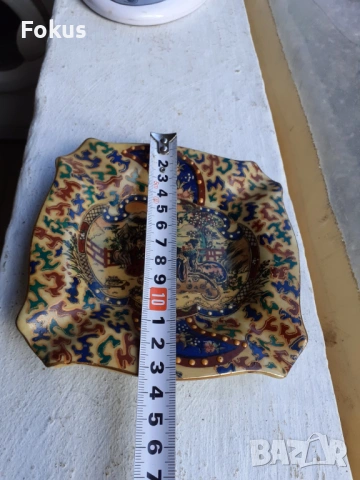 Уникално красив стар пепелник сатцума Satsuma, снимка 7 - Антикварни и старинни предмети - 53490650