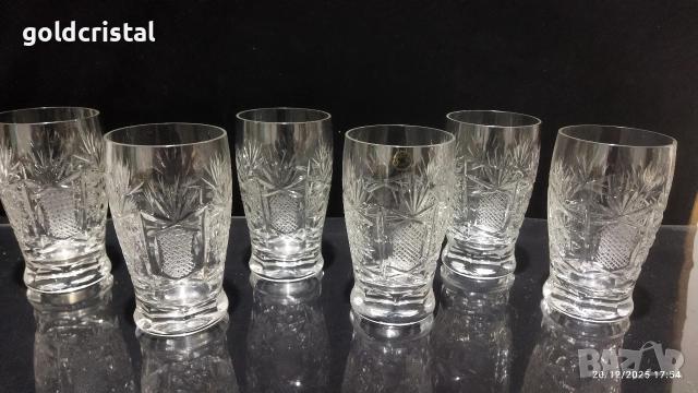 кристални чаши за вода , снимка 2 - Антикварни и старинни предмети - 52862028