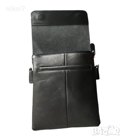 Мъжка чанта+портфейл комплект 2в1 от естествена кожа телешки бокс, снимка 3 - Чанти - 42944392