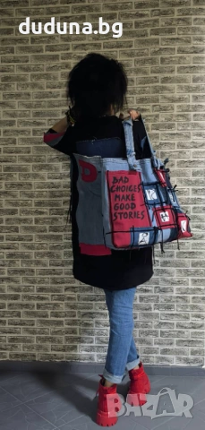 Нова чаровна туника с дънково и Червено !, снимка 2 - Рокли - 53434258