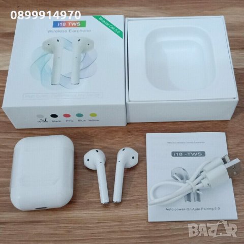 Безжични Bluetooth слушалки i18 TWS / In-ear - бели, снимка 10 - Bluetooth слушалки - 33543778