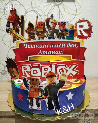 Картонена торта Роблокс Roblox, снимка 1 - Други - 39260783