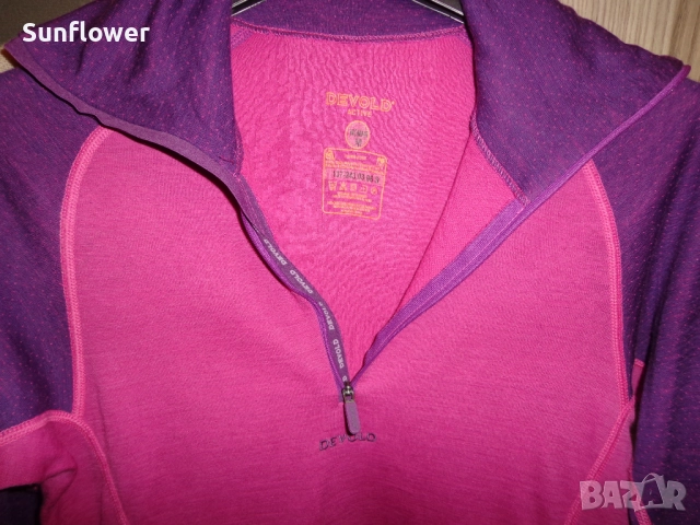 Дамска мерино термо блуза Devold Active розова, размер L 80% мериносова вълна, 20% полиамид  , снимка 10 - Блузи с дълъг ръкав и пуловери - 51732511