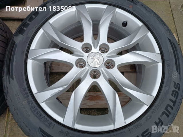 Лети джанти 17ки 5х108 Peugeot + летни гуми 215/55/17 Rotalla, снимка 6 - Гуми и джанти - 52816180