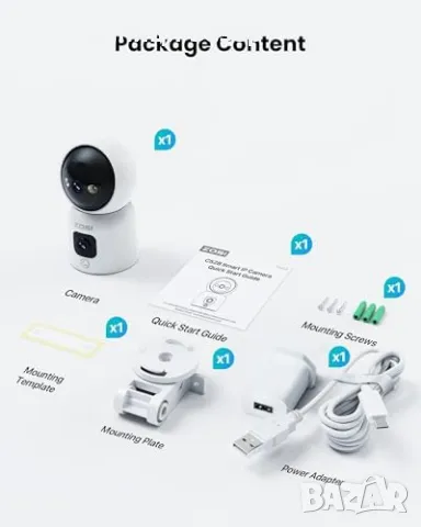 Нова ZOSI Камера за вътрешно наблюдение 360°, бебе/домашен любимец мониторинг, снимка 6 - IP камери - 47849132