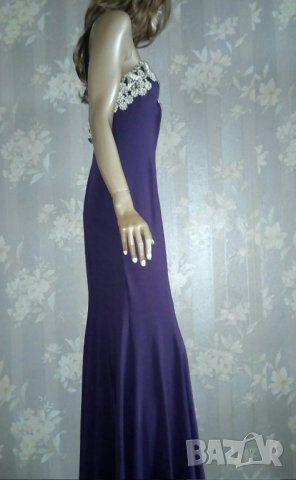 Starzz-Нова лилава със златист акцент дълга официална рокля- , снимка 6 - Рокли - 32334981