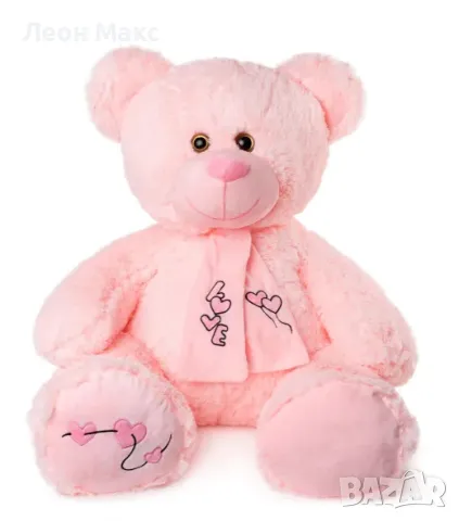Мече плюш с шал 80см голяма мечка 40106