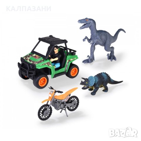 Мотор и джип с животни Dino Tracker, Dickie Toys 203834009