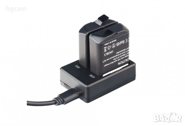 Зарядно устройство SJCAM за батерии SJ360, За 2 батерии, USB кабел, снимка 5 - Батерии, зарядни - 27855270