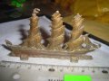 СТАР ОЛОВНА СТАТУЕТКА ФИГУРКА на КОРАБ ВЕТРОХОД ПЛАТНОХОД ЛАКИРАН РЯДЪК за КОЛЕКЦИЯ ДЕКОРАЦИЯ 22736, снимка 4