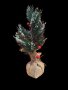 Изкуствена коледна декорация с елхови заскрежени клонки Elegant Flora в зебло/ 25см