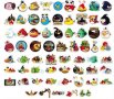 50 бр Angry Birds енгри бърдс самозалепващи лепенки стикери за украса декор картонена торта и др , снимка 6