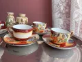 Сервиз от 5 сета за късо кафе стил Сатсума, ръчно рисувани, снимка 2