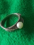 РАЗКОШЕН ПЕРЛЕН СРЕБЪРЕН ПРЪСТЕН РОДИРАНО СРЕБРО 925 с ИНКРУСТИРАНА БЯЛА НАТУРАЛНА ПЕРЛА 50163, снимка 16