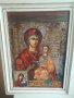 Икона. Картина на платно. Маслени бои. Дева Мария и Младенеца. Богородица. Исус Христос. Vintage, снимка 2