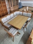 К-т Масивен Кухненски Ъгъл с Разтегателна Трапезна Маса с 2 броя Стола-внос от Германия!, снимка 1