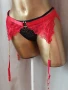 XL Червен дантелен колан с жартиери/ златист синджир / за чорапи , снимка 4