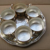 Посребрен поднос с чаши за чай WMF, снимка 1 - Антикварни и старинни предмети - 28548784
