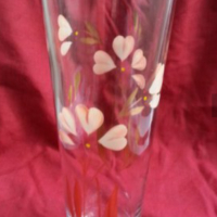 Ретро стъклена ваза  с позлата , снимка 5 - Антикварни и старинни предмети - 17710399