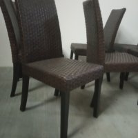 Комплект ратанови столове, снимка 4 - Столове - 43232432