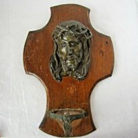 Пано, религия, Исус, антика, метал, дърво, снимка 2 - Антикварни и старинни предмети - 33070634