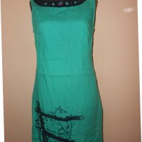 Ленена рокля в зелено  Salkim, снимка 1 - Рокли - 27747672