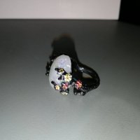 Прекрасен дамски пръстен със сребърно покритие S925, с красив камък с отблясъци и нежни цветя, снимка 7 - Пръстени - 27525617