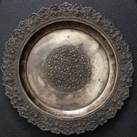 Продавам азиатска сребърна чиния от края на 19 век, снимка 9 - Антикварни и старинни предмети - 32830779
