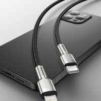 Кабел Type-C lightning BASEUS iPhone, 5A, 20W, 2m, Fast charge – черен, снимка 10 - USB кабели - 32942342