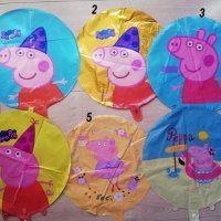 Пепа Пиг peppa pig 6 вида кръгъл фолио фолиев балон хелий и въздух парти рожден ден, снимка 1 - Други - 26604999