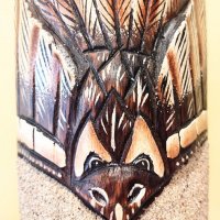 Маска от дърво и пясък, ръчна изработка, сувенир за стена дървена маска, декорация, подарък, делфин,, снимка 4 - Декорация за дома - 32413492