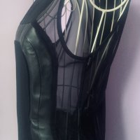 Нова къса черна рокля с тюл и кожа на TFNC London, снимка 7 - Рокли - 28388975