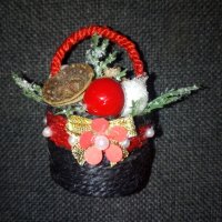 Ръчно изработени мини кошнички с цветя, снимка 3 - Декорация за дома - 38468109