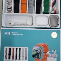 Смарт часовник P9 със слушалки и 7 различни каишки, снимка 2 - Смарт часовници - 43151954