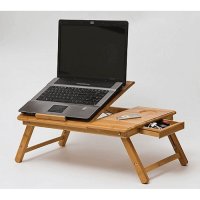 Бамбукова масичка за лаптоп с охладител, снимка 3 - Маси - 28528276
