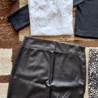 Лот S: кожена пола с дантела+тениска с перли+болеро+пола H&M 🖤🤍🖤, снимка 2 - Комплекти - 37616761