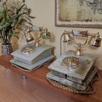 Старинен ретро домашен телефон POST DFeAp 320 от бронз и мрамор, снимка 4 - Други ценни предмети - 43021180