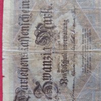 Райх банкнота 20 марки 1914г. Германия перфектна за колекционери 28214, снимка 4 - Нумизматика и бонистика - 37143347