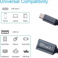 EasyULT USB C към USB 3.0 адаптер, USB C мъжко към USB A женско, 5Gbps, снимка 3 - USB кабели - 40105714