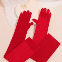 червени ръкавици от тюл, снимка 1 - Ръкавици - 43914931