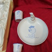 Френски порцеланов детски фирмен комплект -Pillivuy,затопляща ядене чиния и др, снимка 13 - Сервизи - 43623981