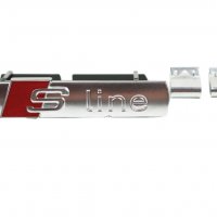 Емблема Лого Предна решетка за Ауди AUDI S Line S-line Хром Мат/Червено, снимка 3 - Аксесоари и консумативи - 33495047