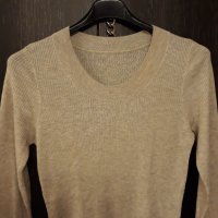 Плетена сива блузка с дълги ръкави, мека, комфортна, вертикален рипс, предаващ елегантност, открито , снимка 3 - Блузи с дълъг ръкав и пуловери - 37455382