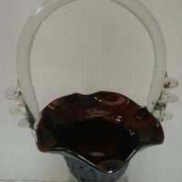 Красива кошничка/бонбониера - масивно релефно стъкло, снимка 7 - Декорация за дома - 26467136