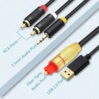 GINTOOYUN USB оптичен цифров аналогов аудио кабел, снимка 4 - Друга електроника - 43242619