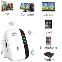 WiFi Range Extender,безжичен интернет усилвател до 150м/Ethernet порт/300Mbps/1 бутон/RJ45, снимка 2 - Мрежови адаптери - 44935486