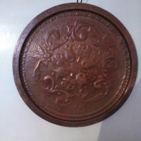 Стара медна чиния поднос,ръчна авторска металопластика., снимка 2 - Декорация за дома - 39729044