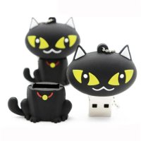 Флашка 32 гб Черна котка , USB малко коте котешка лапа, снимка 2 - USB Flash памети - 43398270