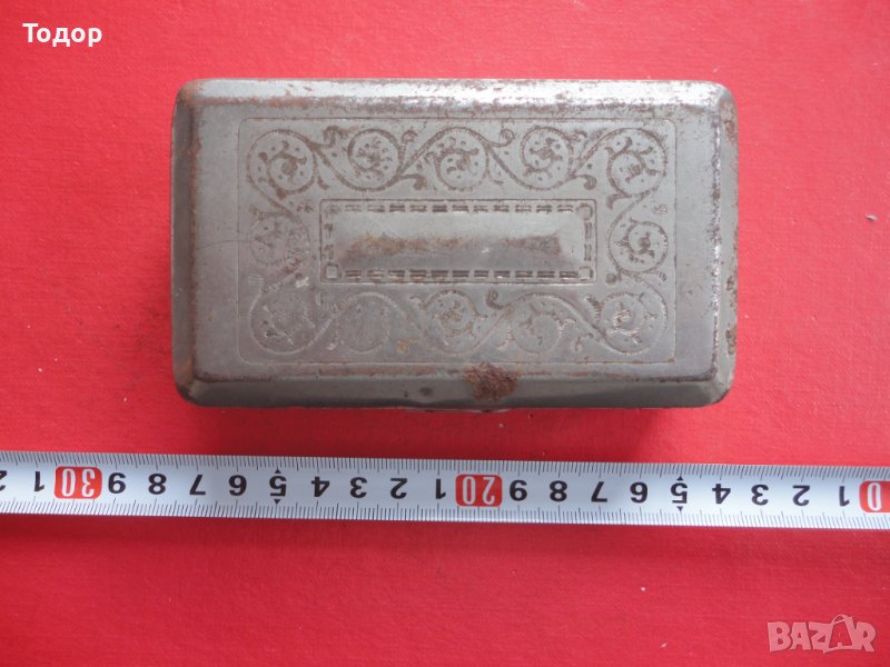 Старинна гравирана армейска кутия за тютюн , снимка 1
